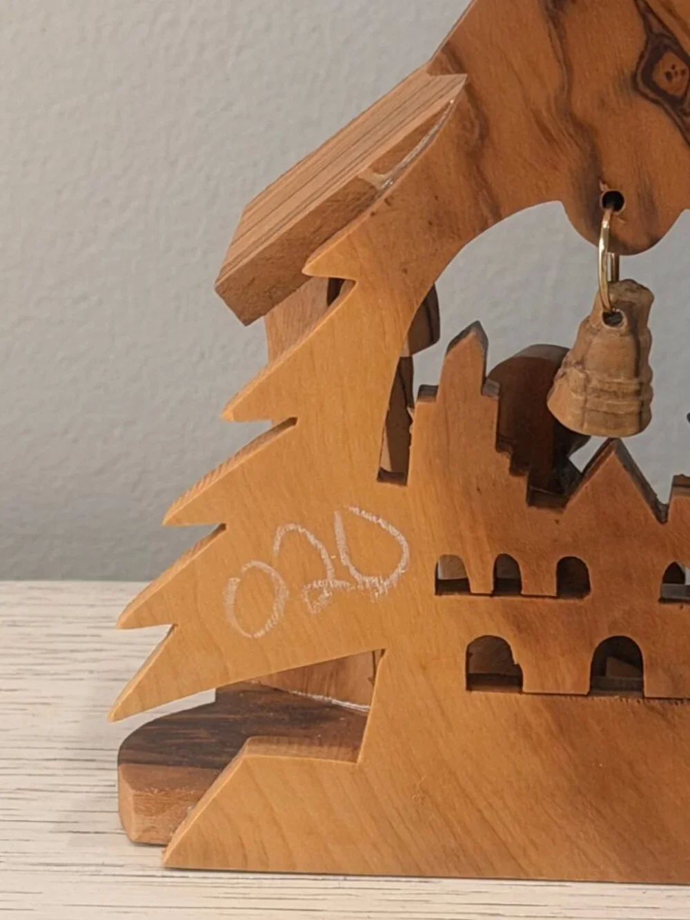 Vintage Olive Wood Nativity Set Handmade Carved in Bethlehem Israel Holy Family